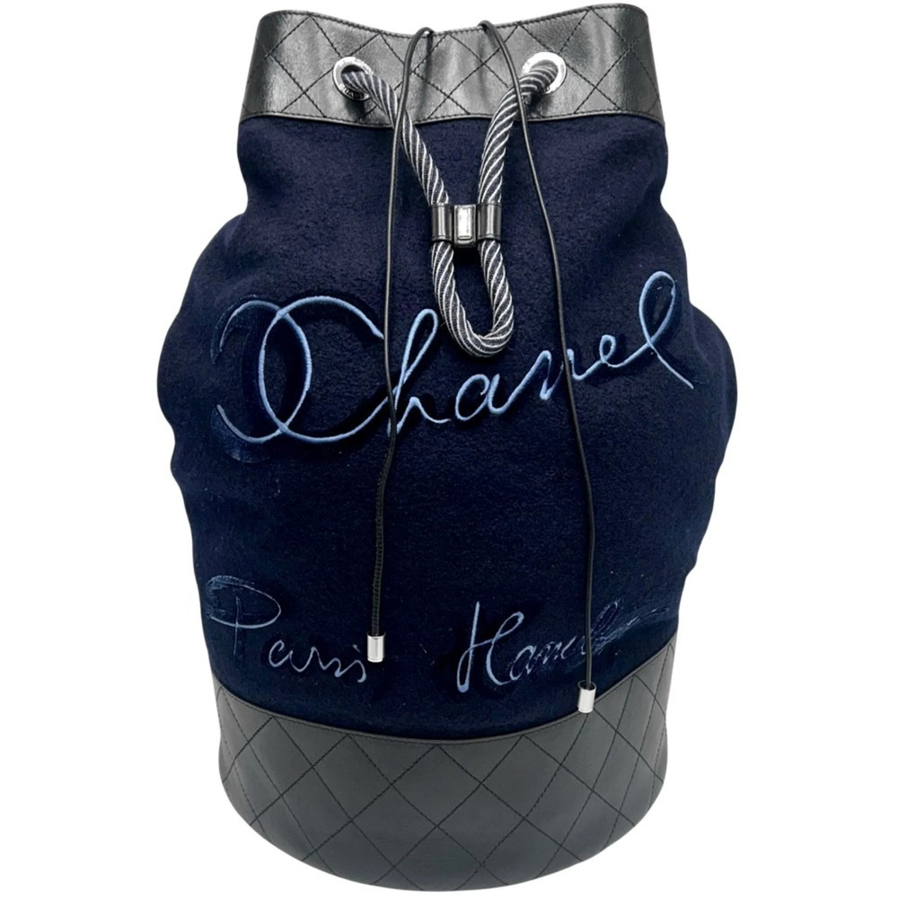 Chanel Women's Embroidered Drawstring Sling Bag, Quilted, Coco Mark, Shoulder...
